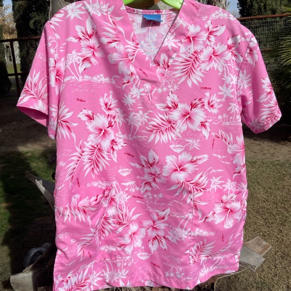 Women’s Naupaka Hawaii scrub top size small nurse nursing - Picture 1 of 6